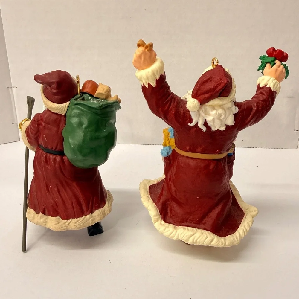 Vintage Hallmark Keepsake Santa Claus Ornaments 1991 1998 Set Father Christmas *